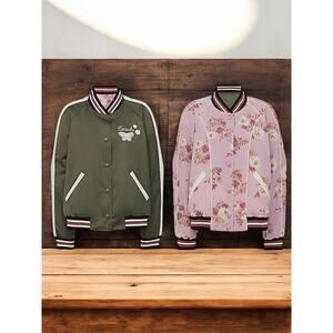 Coach F68786 Reversible Satin Varsity Jacket Size Medium